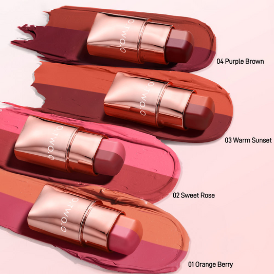 O.TWO.O HAUTE DUAL COLOR SILKY SOFT LIP AND CHEEK STICK