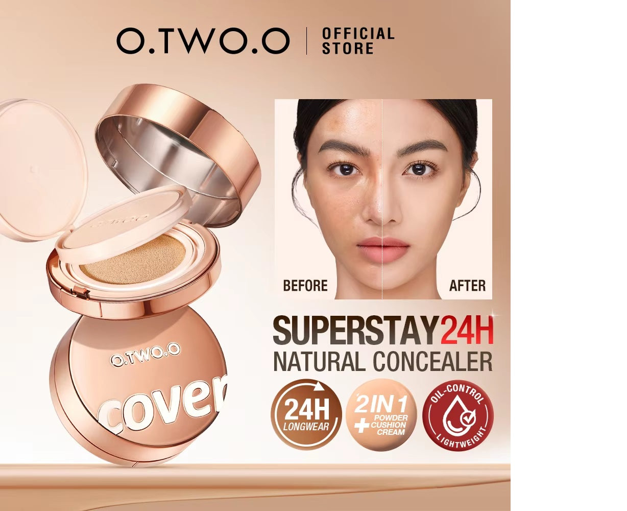 O.TWO.O ALL DAY SOFT FOCUS POWDER AND CUSHION CREAM